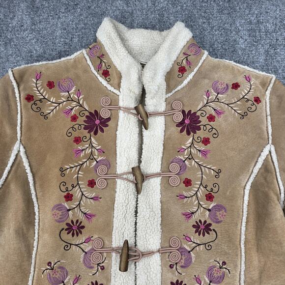 St Johns Bay Jacket Womens Large Embroidered Floral VTG 90s Phoebe Friends Boho - Picture 6 of 16